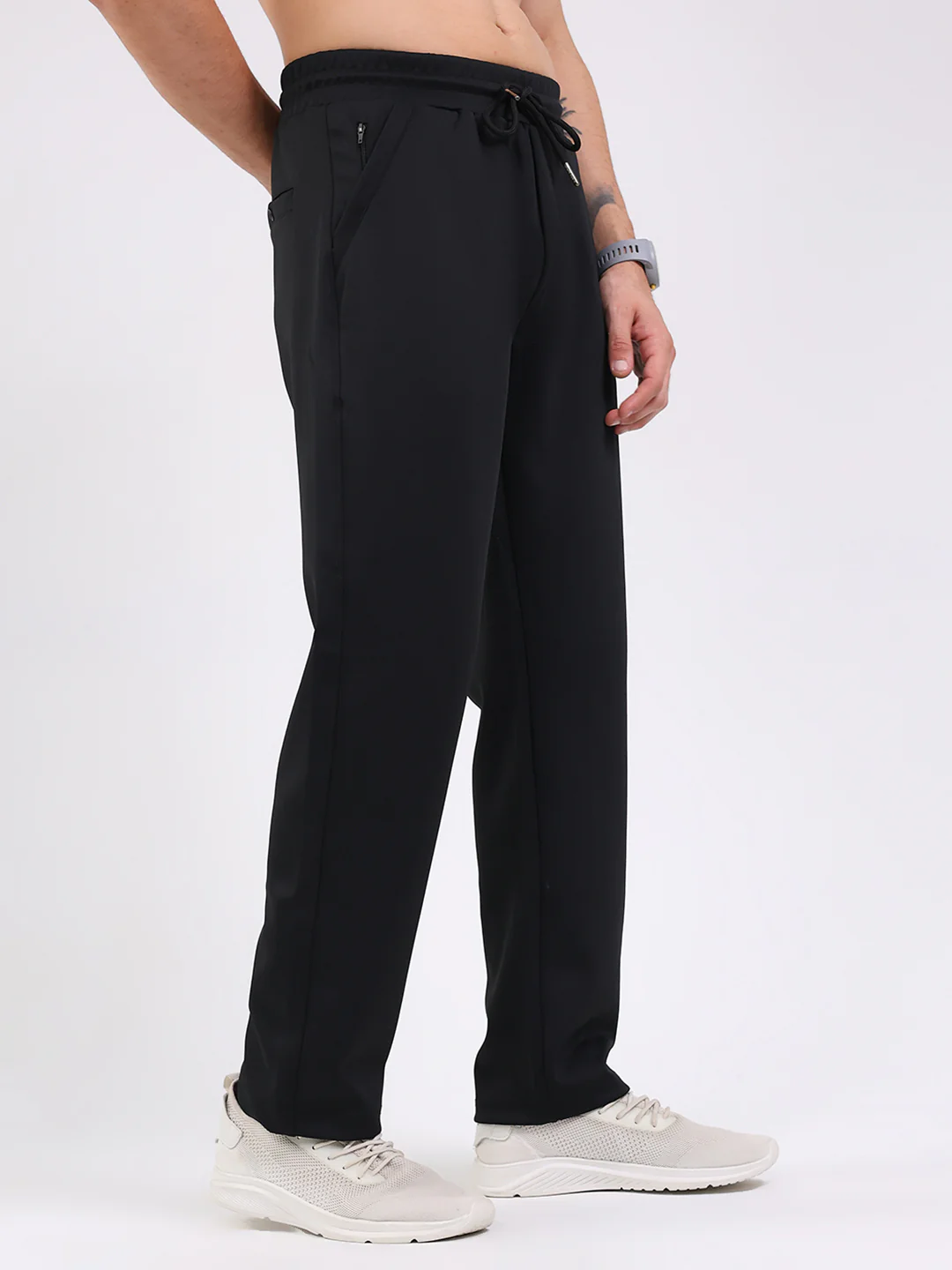 Men Black Solid Regular Fit Winter Lower - Image 4