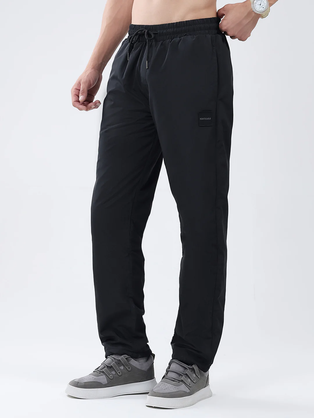 Men Black Solid Regular Fit Winter Lower - Image 3