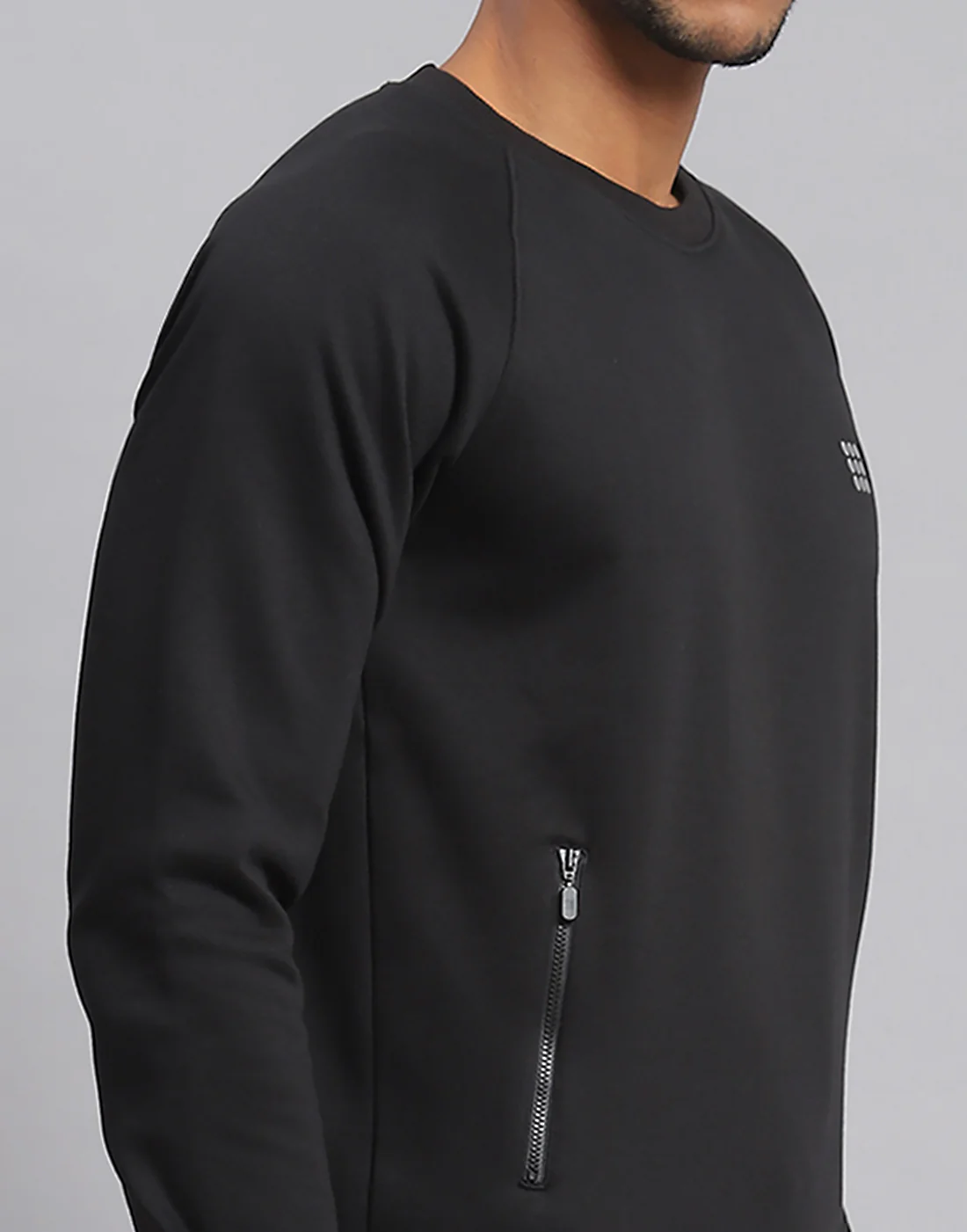 Rock.it Men Black Solid Round Neck Full Sleeve Sweatshirt - Image 7
