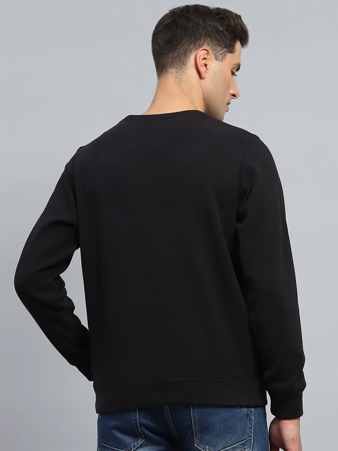 Rock.it Men Black Solid Round Neck Full Sleeve Sweatshirt - Image 5