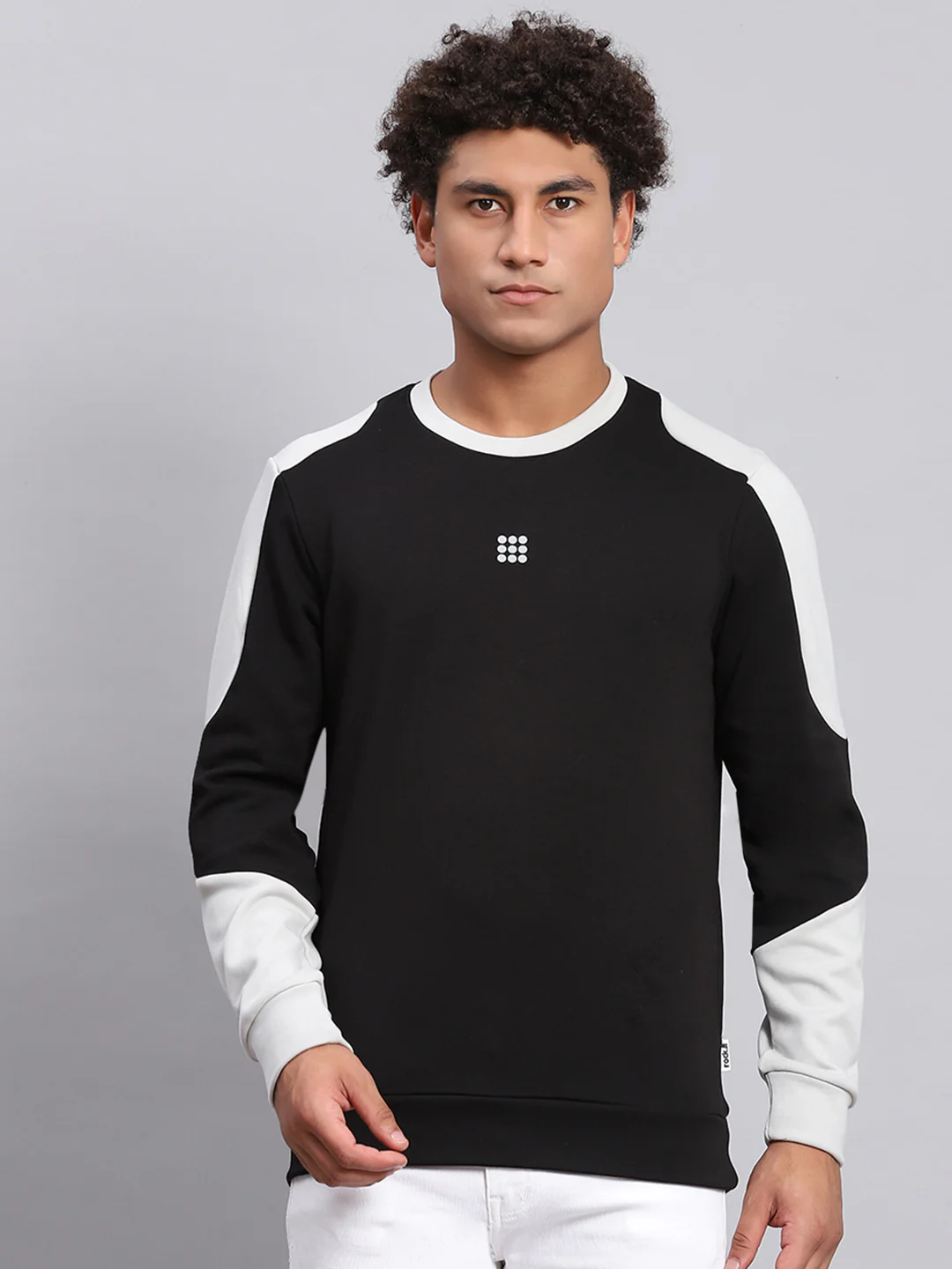 Rock.it Men Black Solid Round Neck Full Sleeve Sweatshirt - Image 3