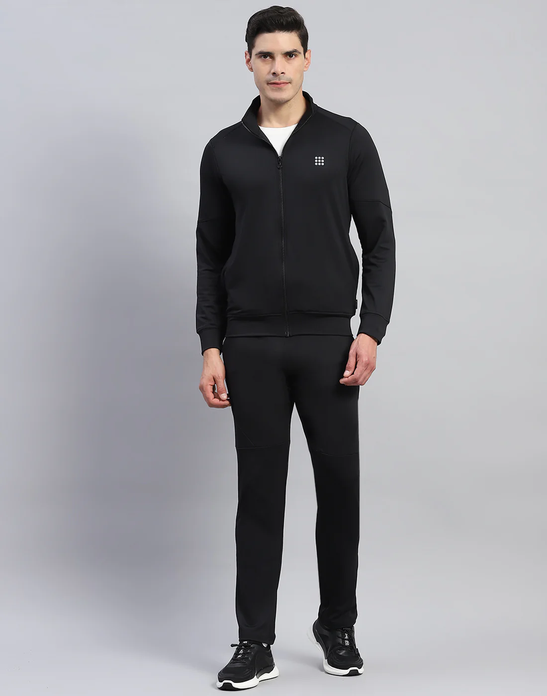 Rock.it Men Black Solid Round Neck Full Sleeve Tracksuit - Image 2