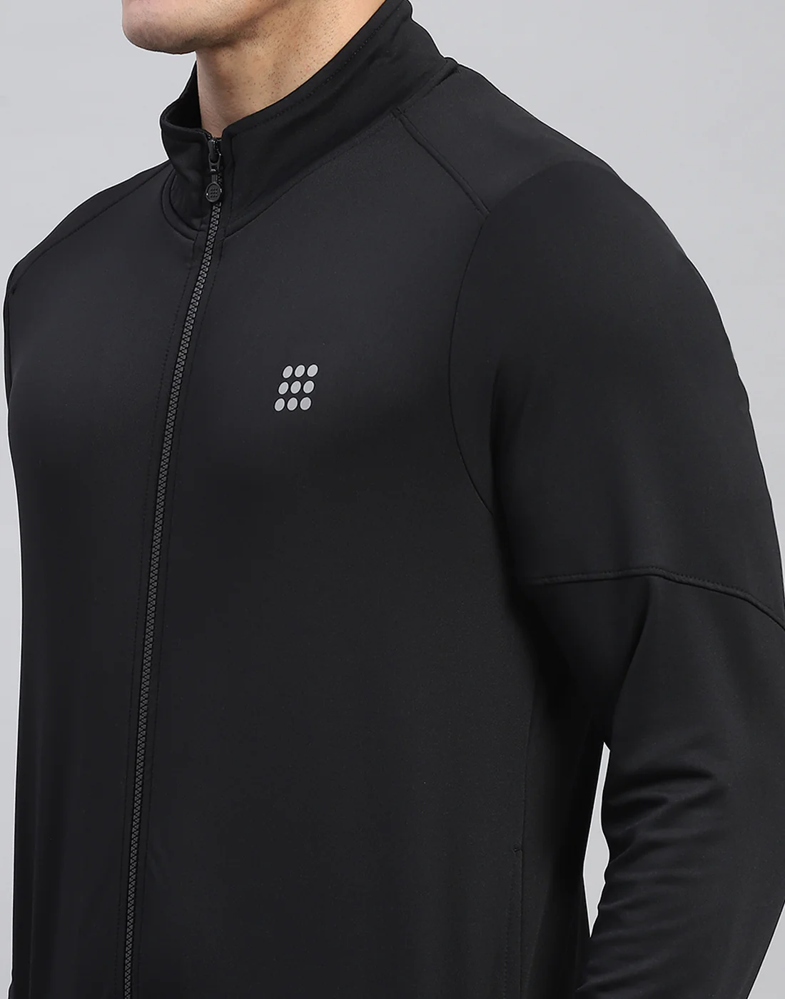 Rock.it Men Black Solid Round Neck Full Sleeve Tracksuit - Image 6