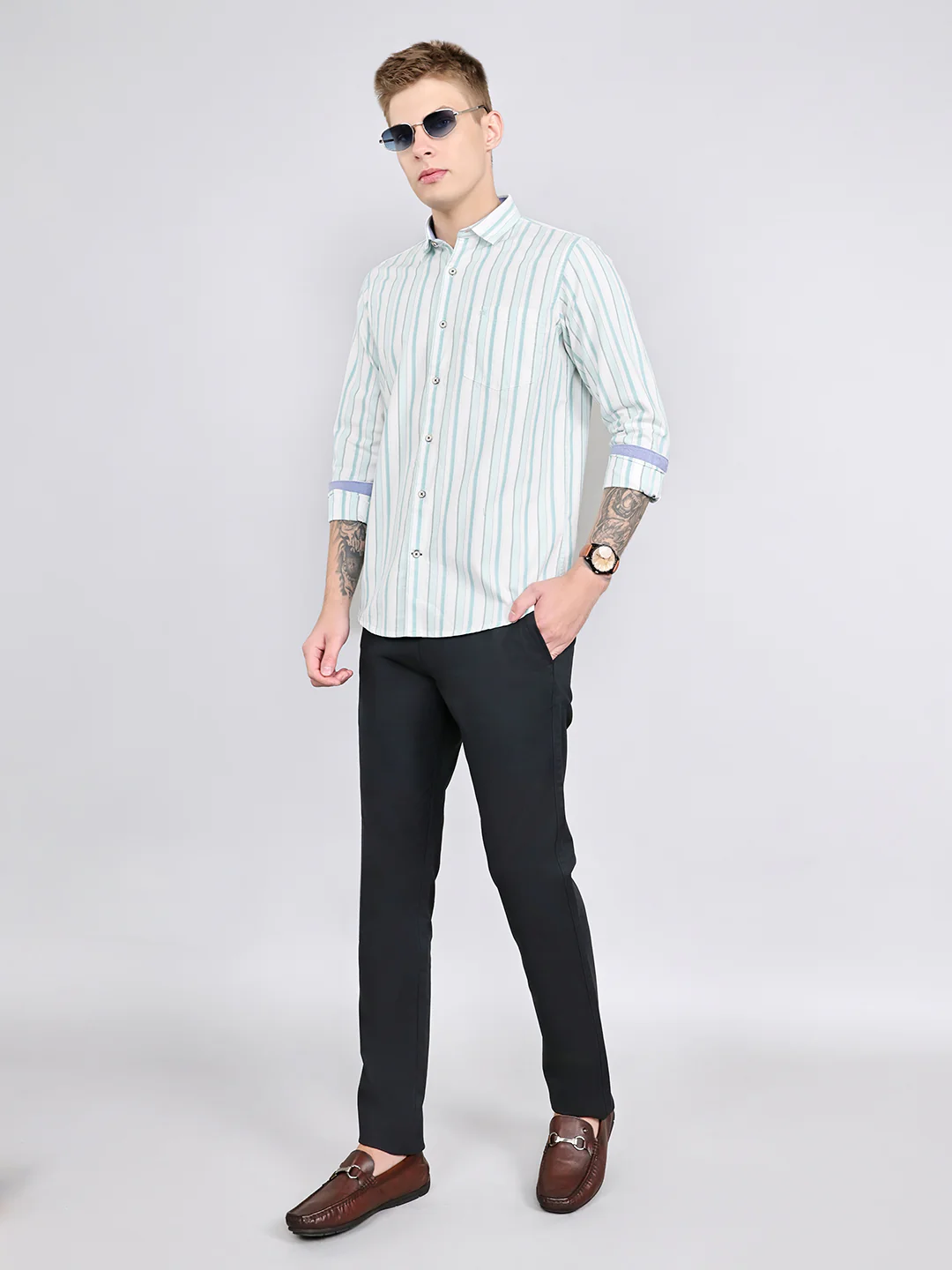 Men Black Solid Slim Fit Trouser - Image 6