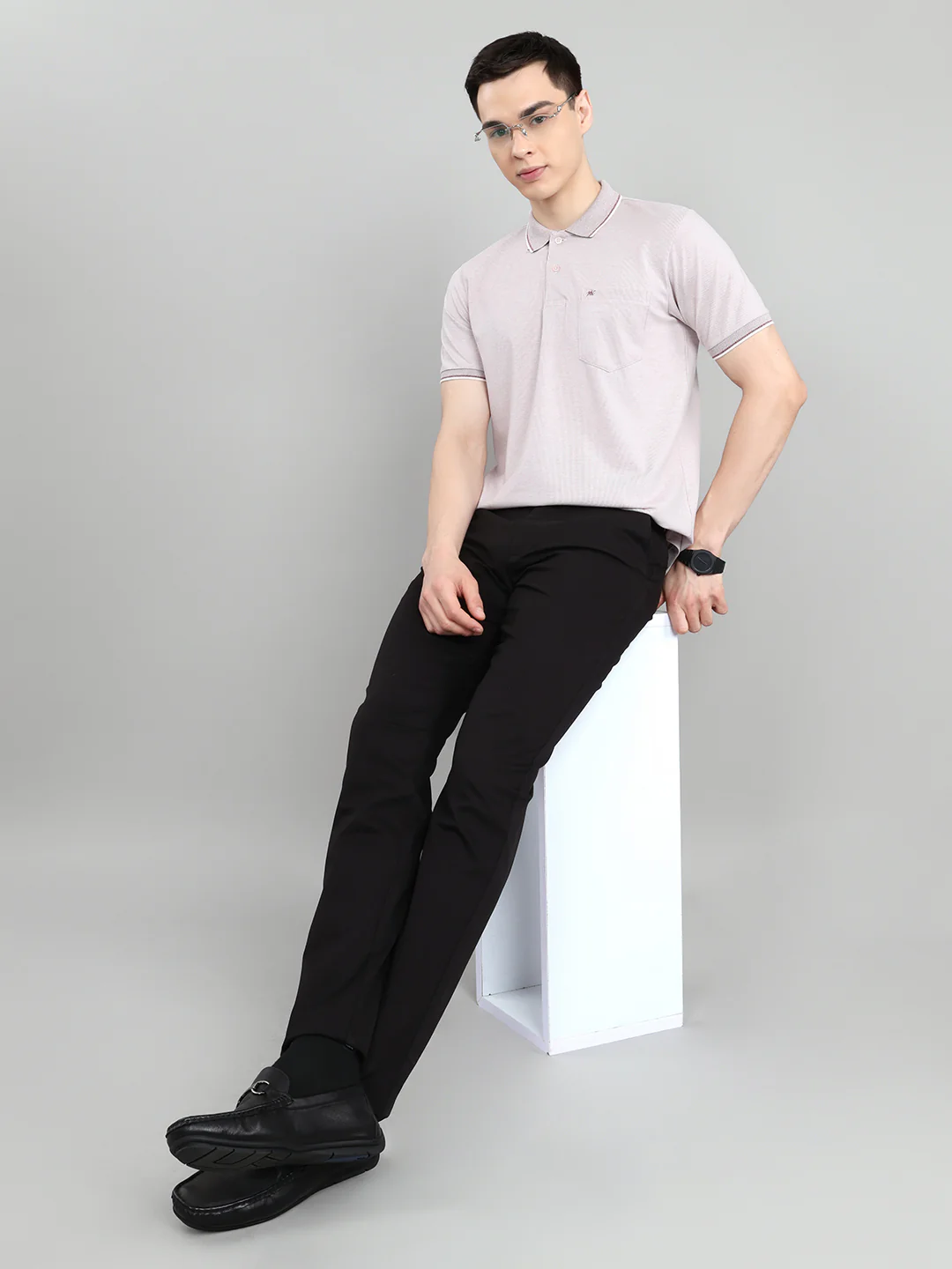 Men Black Solid Slim Fit Trouser - Image 6