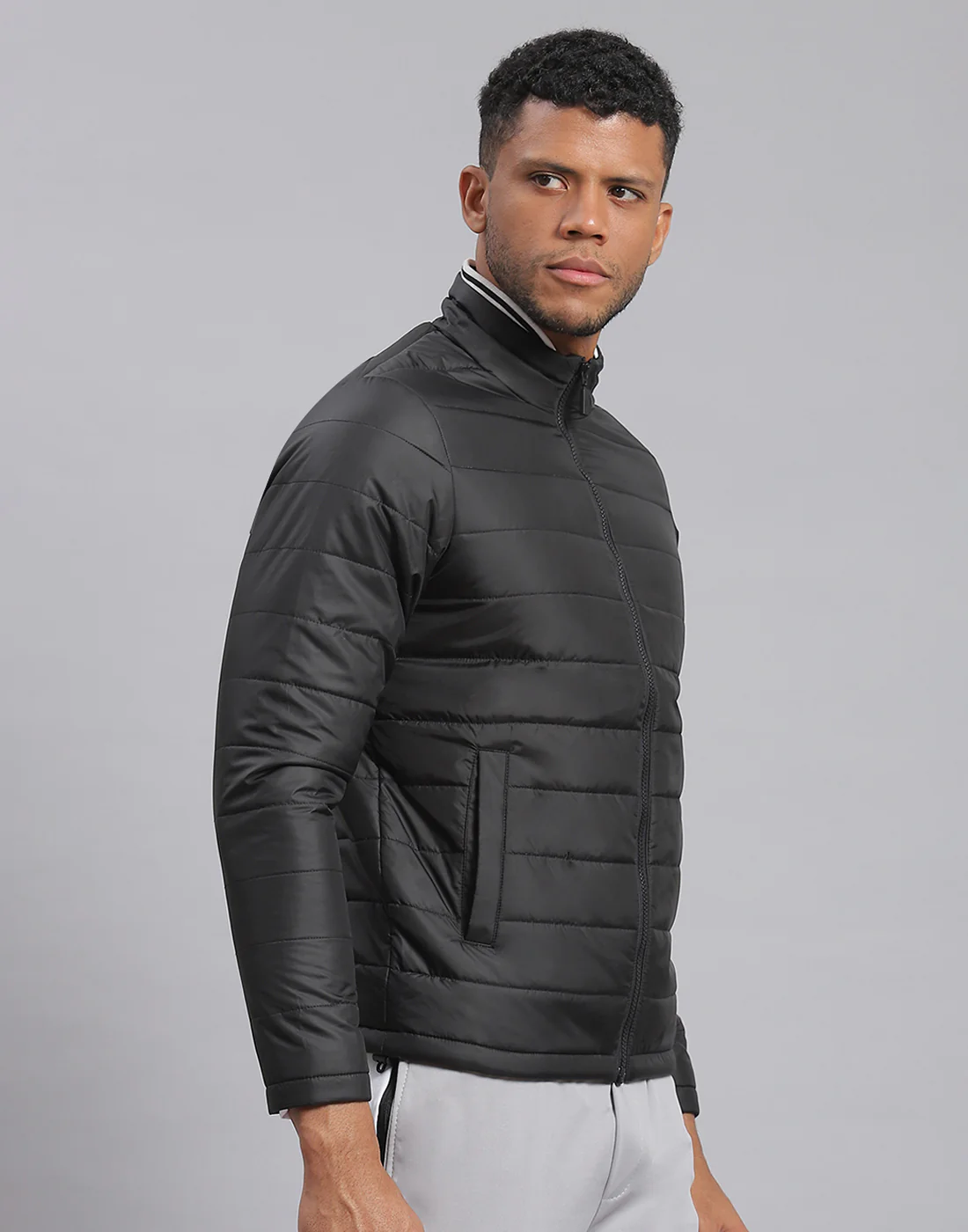 Rock.it Men Black Solid Stand Collar Full Sleeve Jacket - Image 4