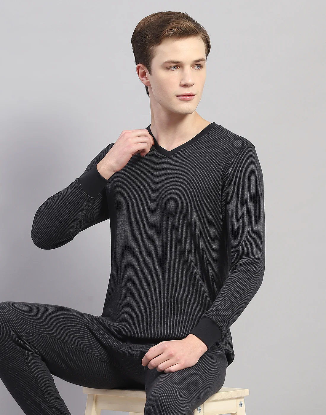 Men Black Solid Thermal Lower - Image 6