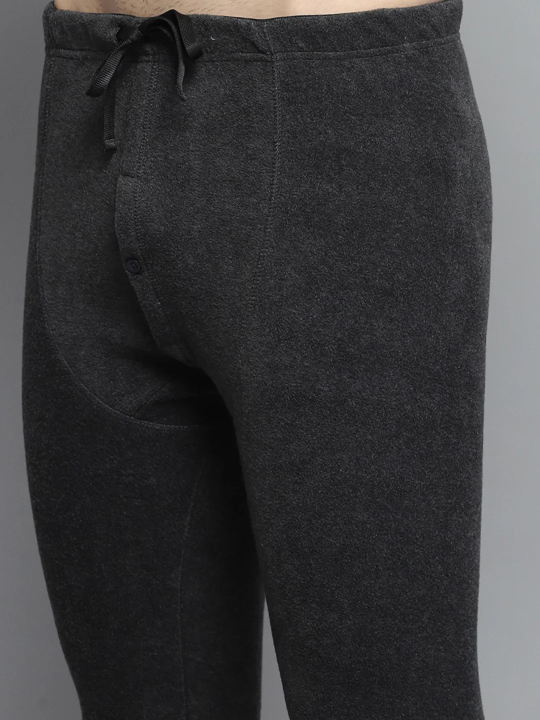 Men Black Solid Thermal Lower - Image 6