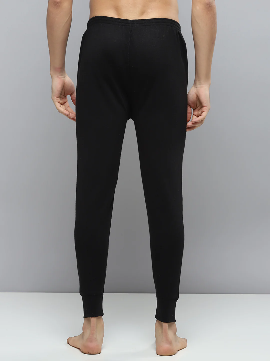 Men Black Solid Thermal Lower - Image 5