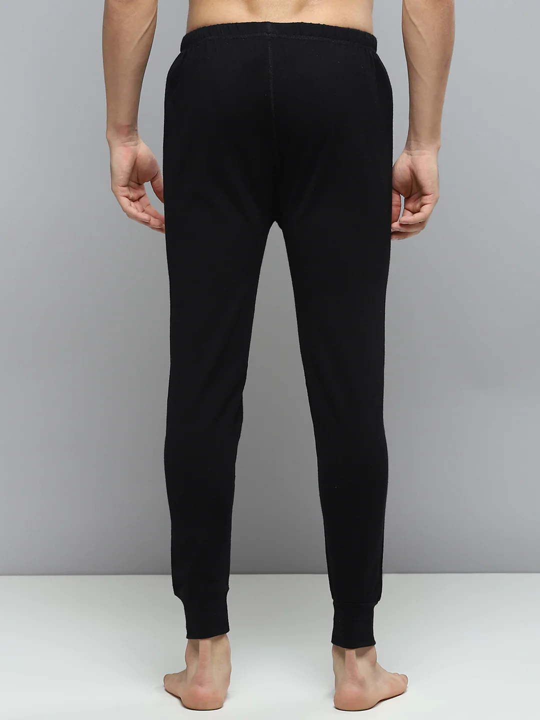 Men Black Solid Thermal Lower - Image 5