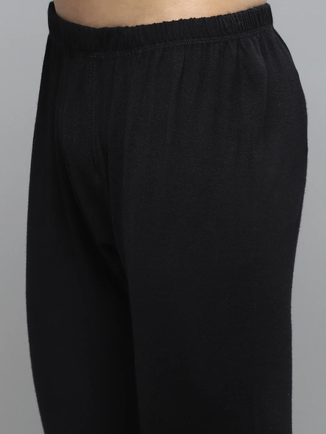 Men Black Solid Thermal Lower - Image 6