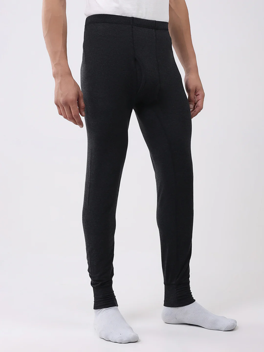 Men Black Solid Thermal Lower - Image 4