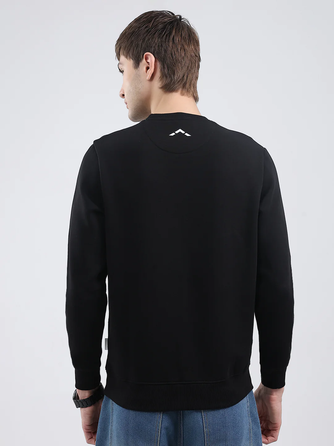 Rock.it Men Black Solid Round Neck Full Sleeve Sweatshirt - Image 5