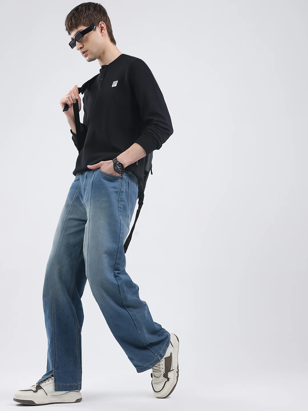Rock.it Men Black Solid Round Neck Full Sleeve Winter T-Shirt - Image 2