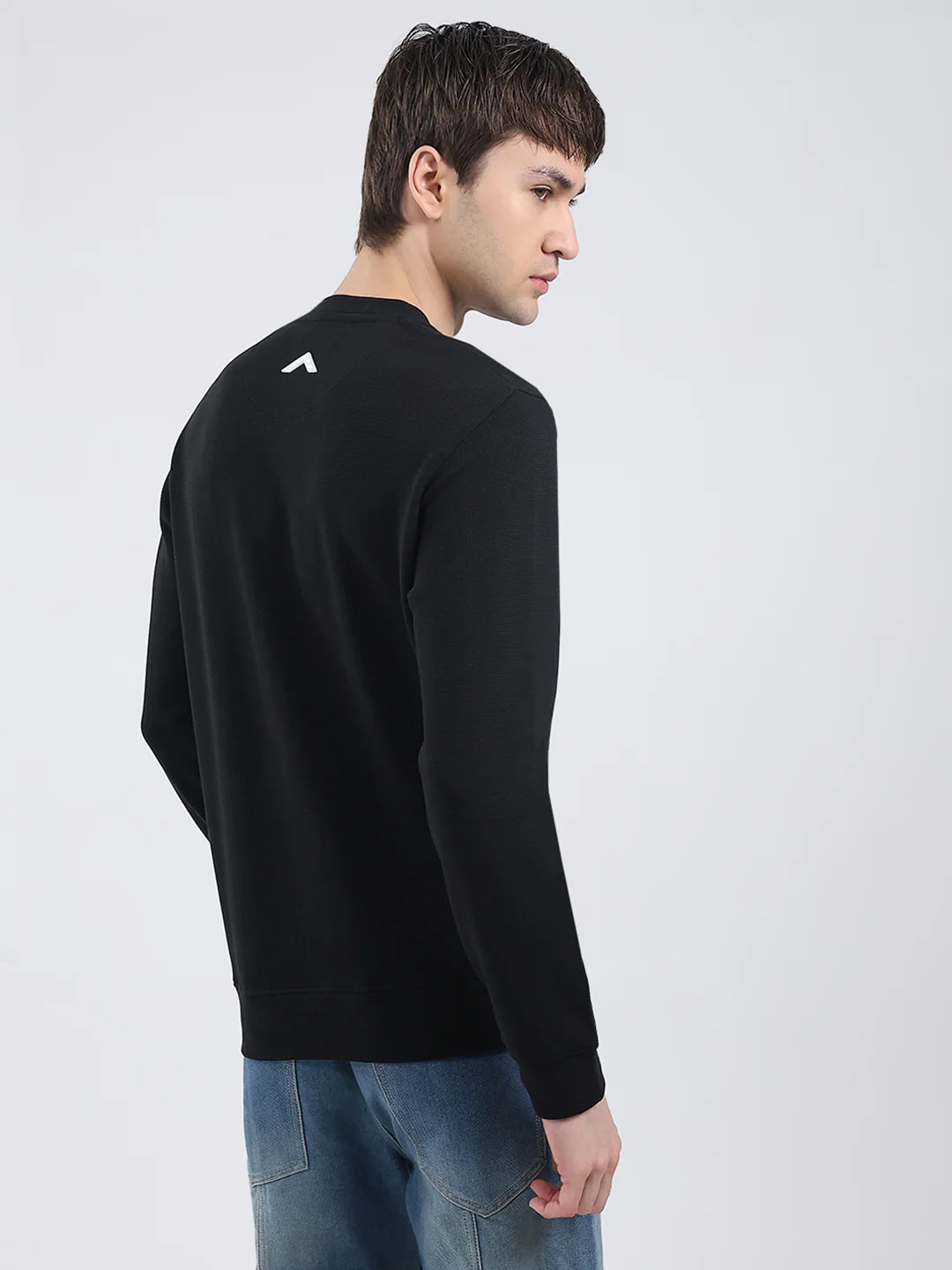Rock.it Men Black Solid Round Neck Full Sleeve Winter T-Shirt - Image 5