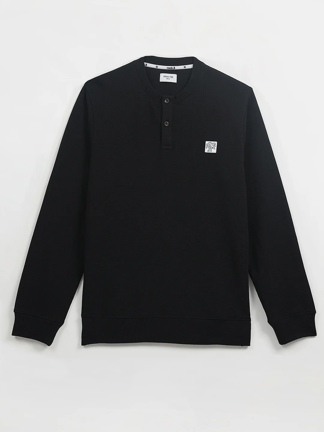Rock.it Men Black Solid Round Neck Full Sleeve Winter T-Shirt - Image 8