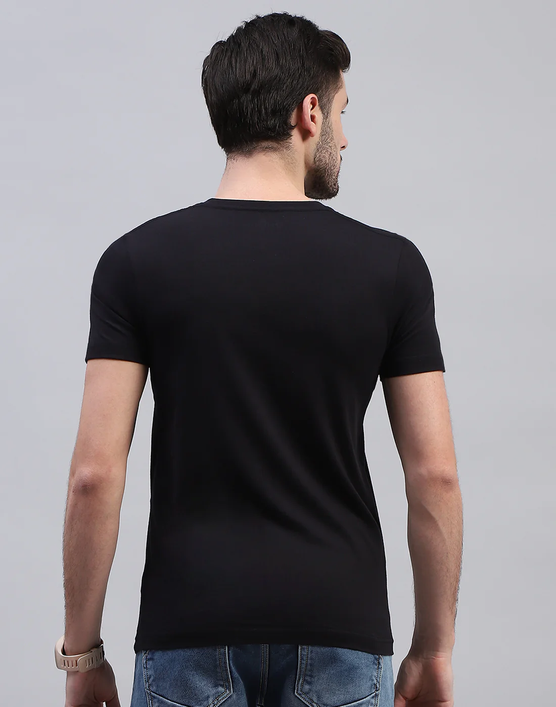 Men Black Solid V Neck Half Sleeve T-Shirt (Pack of 3) - Image 13