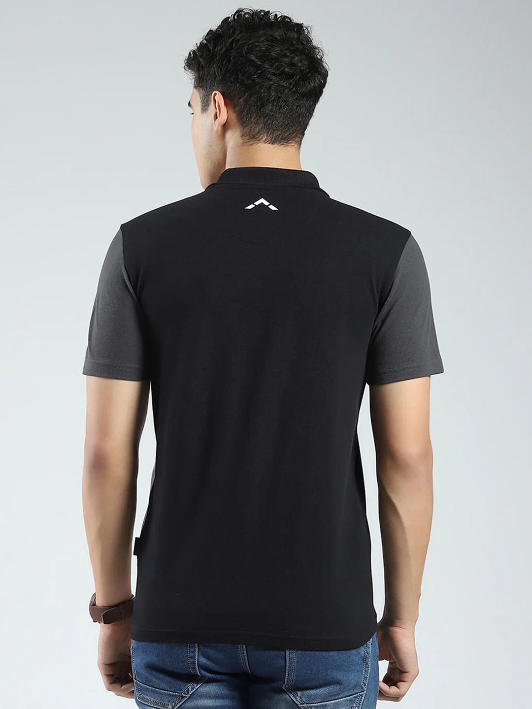 Rock.it Men Black Stripe Collar Half Sleeve T-Shirt - Image 5