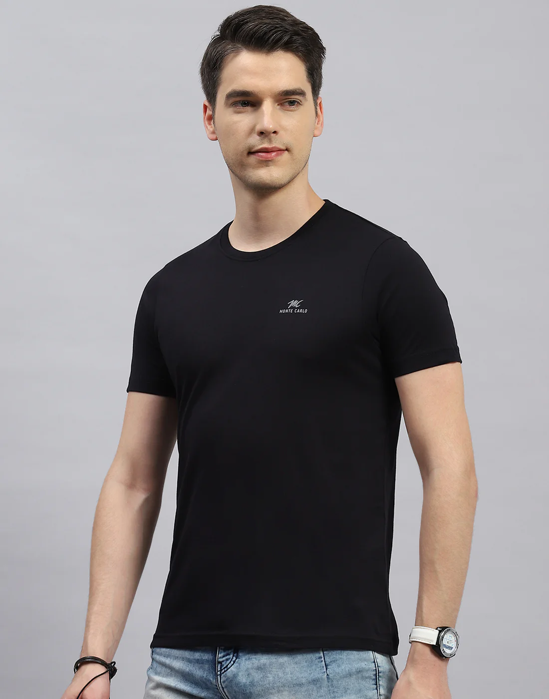 Men Blue, Black & Yellow Solid Round Neck Half Sleeve T-Shirt (Pack of 3) - Image 11