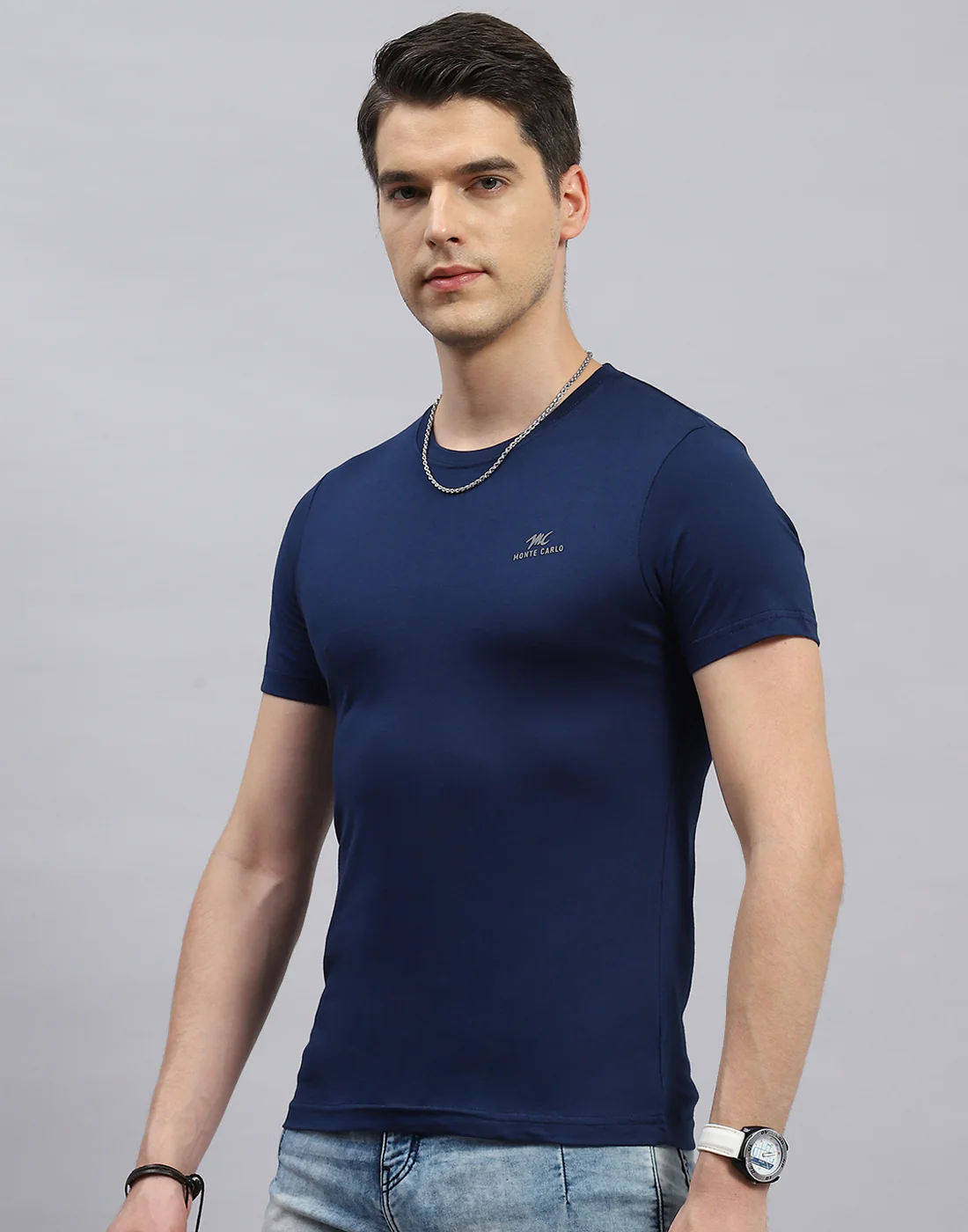 Men Blue, Black & Yellow Solid Round Neck Half Sleeve T-Shirt (Pack of 3) - Image 4