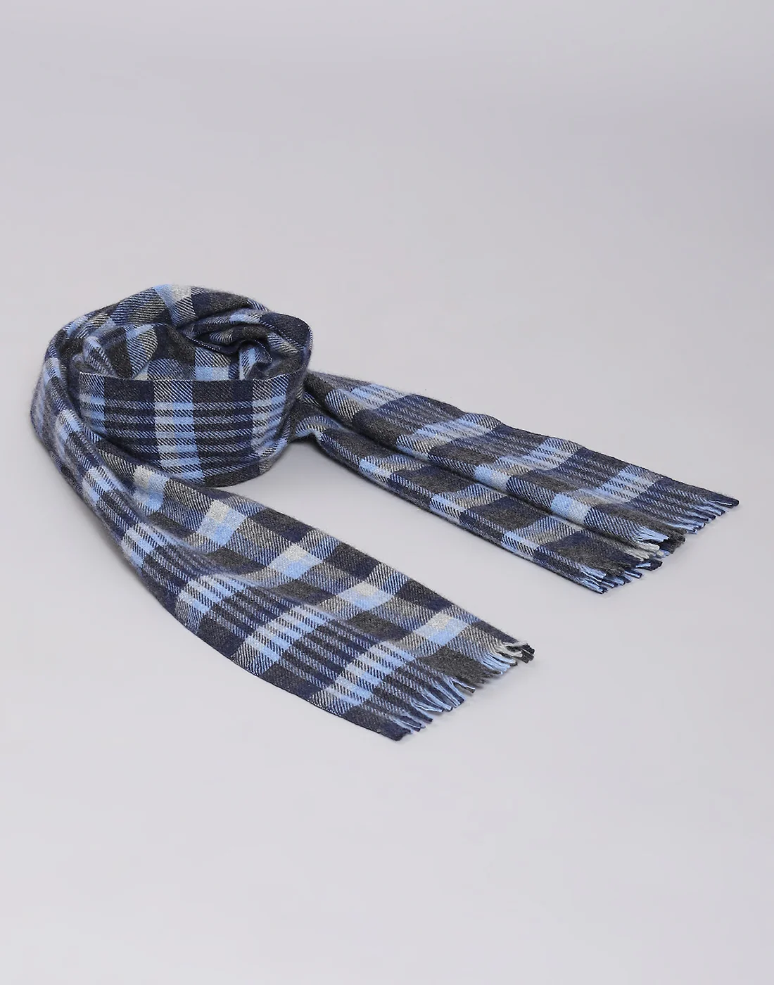 Men Blue Check Muffler - Image 3