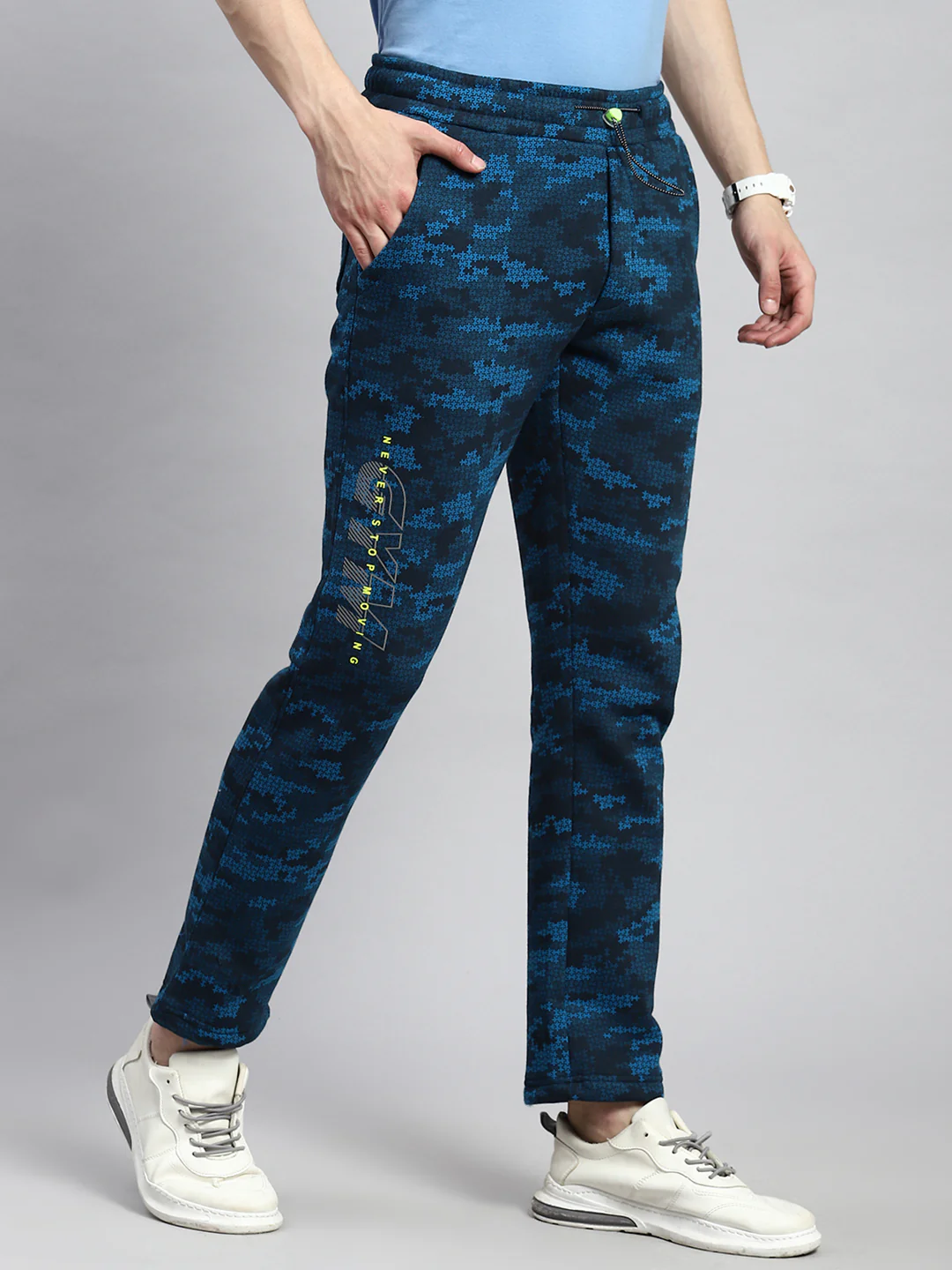 Men Blue Jaquard Winter Lower - Image 3