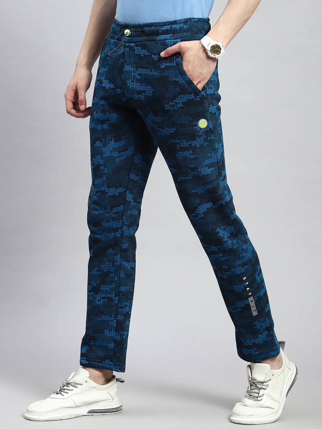 Men Blue Jaquard Winter Lower - Image 4