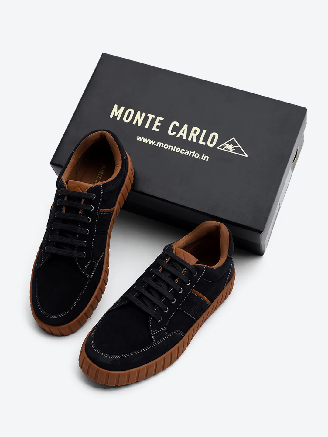 Men Blue Lace Up Genuine Leather Sneaker - Image 2