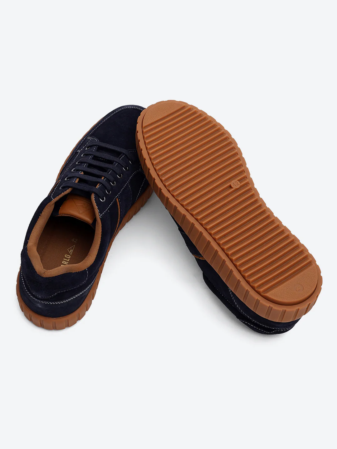 Men Blue Lace Up Genuine Leather Sneaker - Image 8