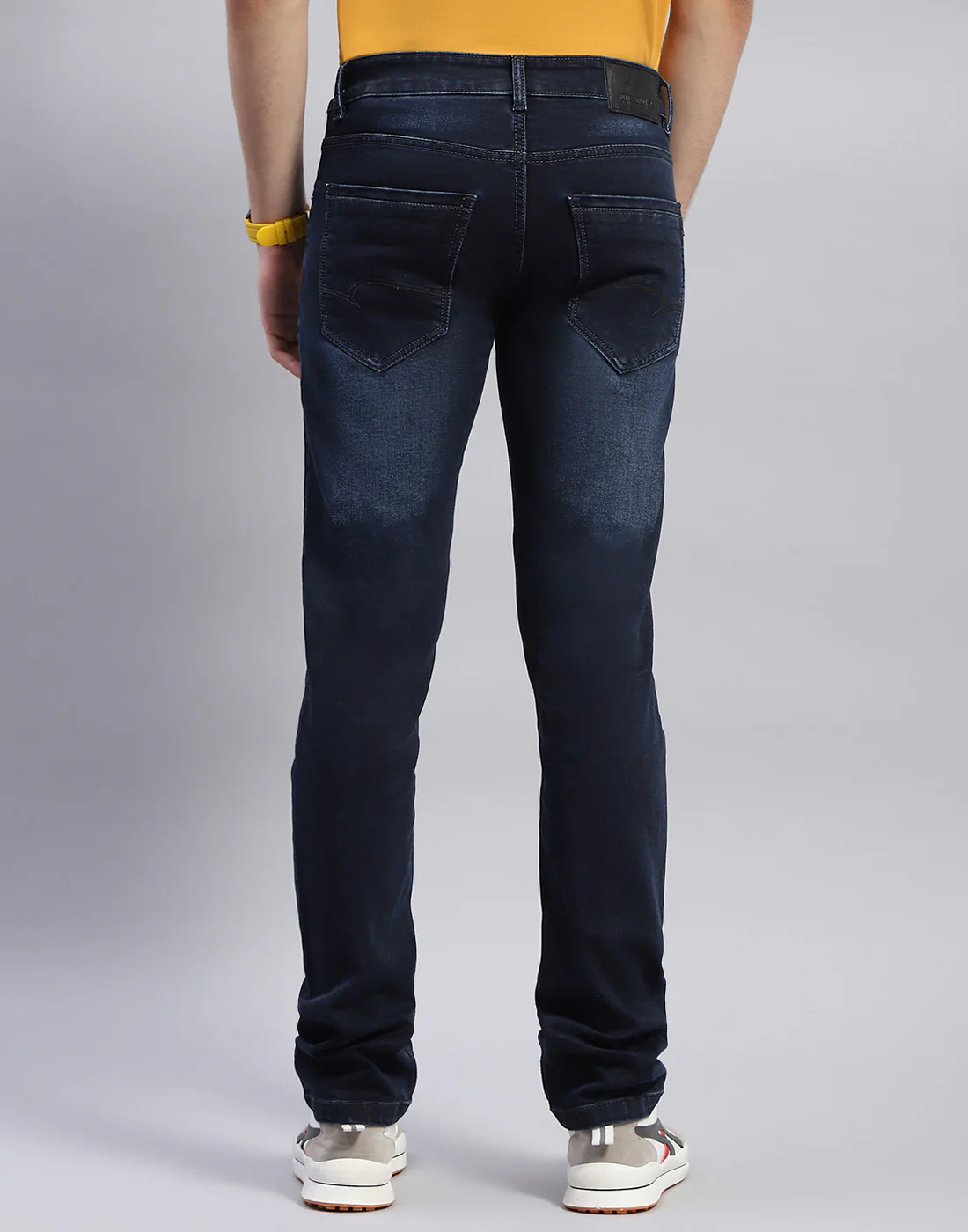 Men Blue Light Wash Narrow Fit Denim - Image 5