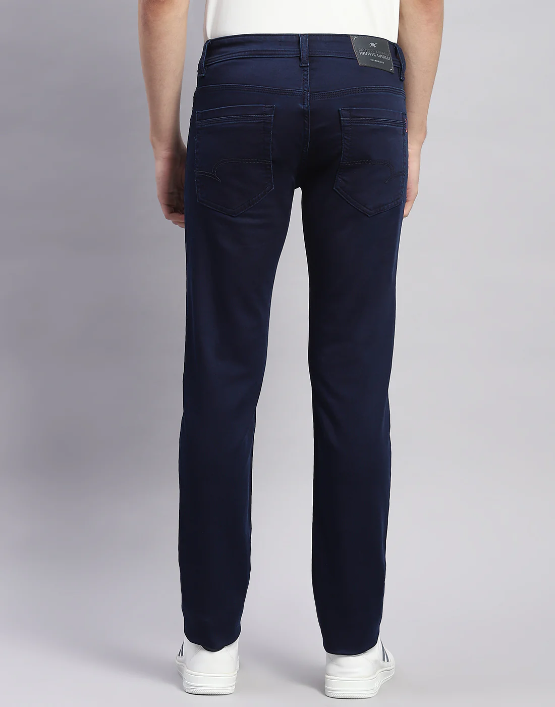 Men Blue Light Wash Narrow Fit Denim - Image 5