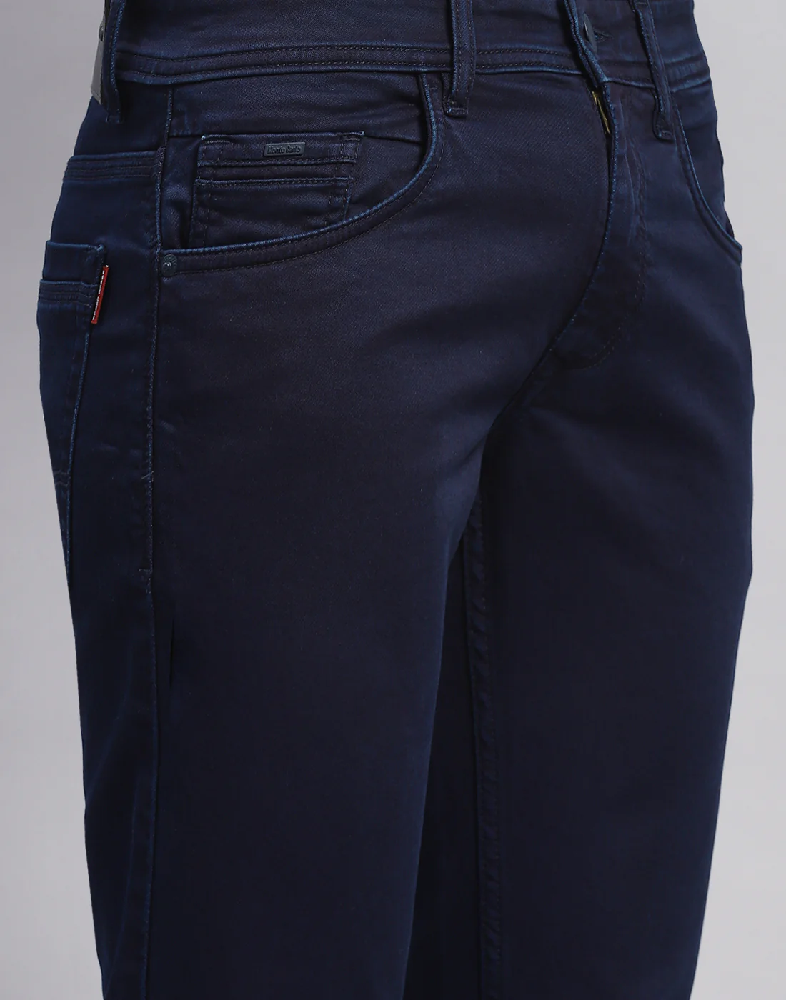 Men Blue Light Wash Narrow Fit Denim - Image 6