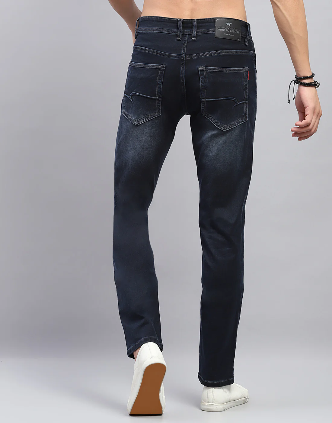 Men Blue Light Wash Narrow Fit Denim - Image 5