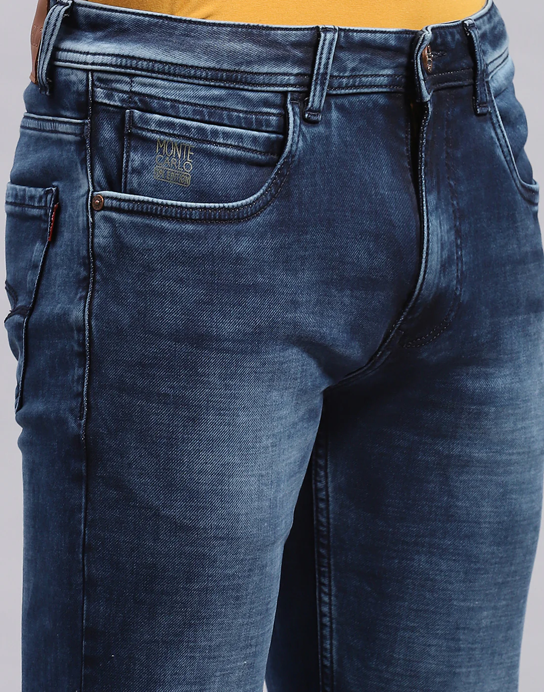 Men Blue Light Wash Slim Fit Denim - Image 6