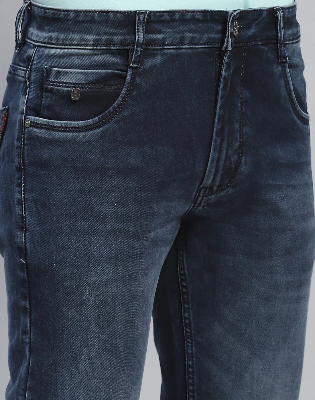Men Blue Light Wash Ankle Length Denim - Image 6