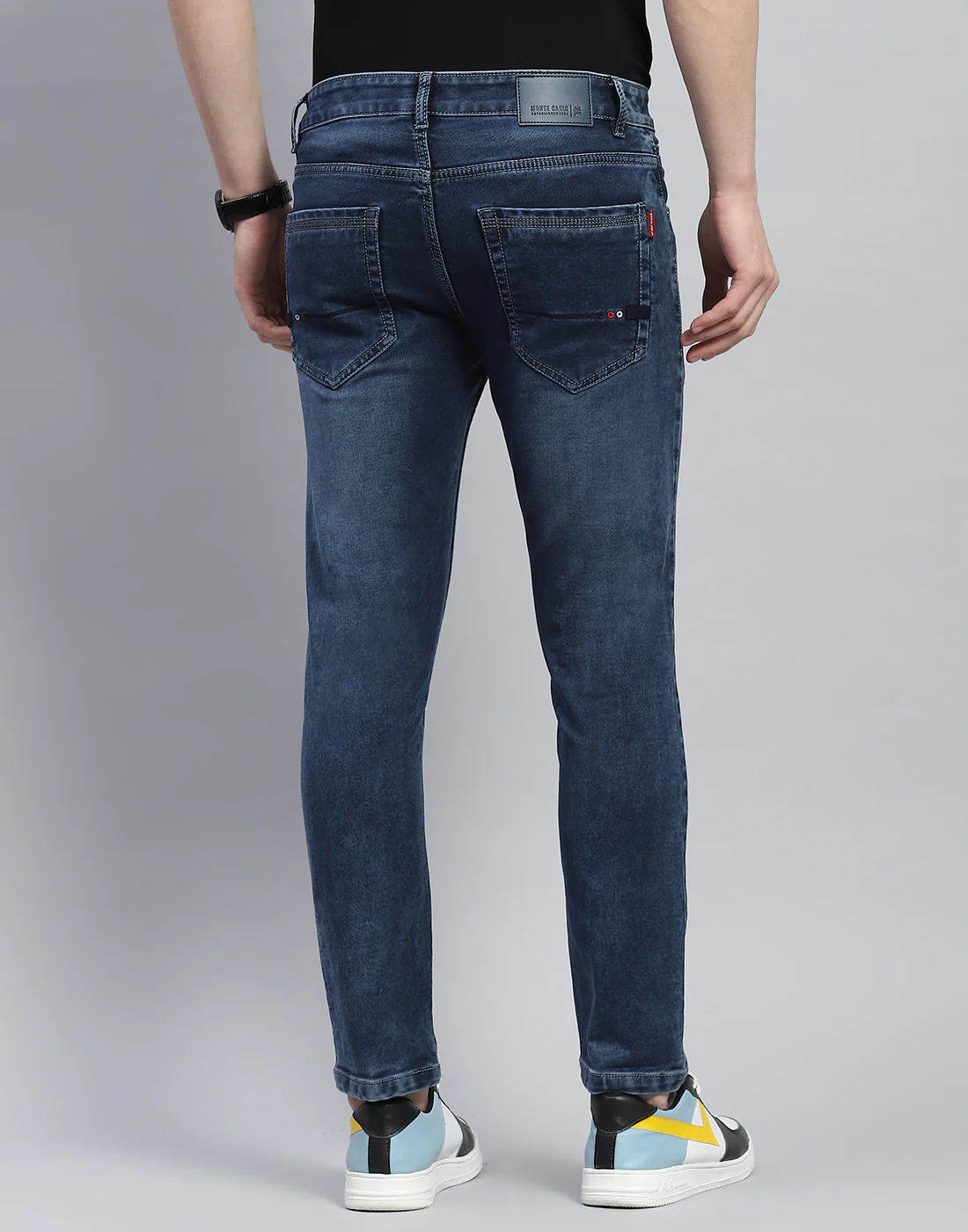 Men Blue Light Wash Ankle Length Denim - Image 5