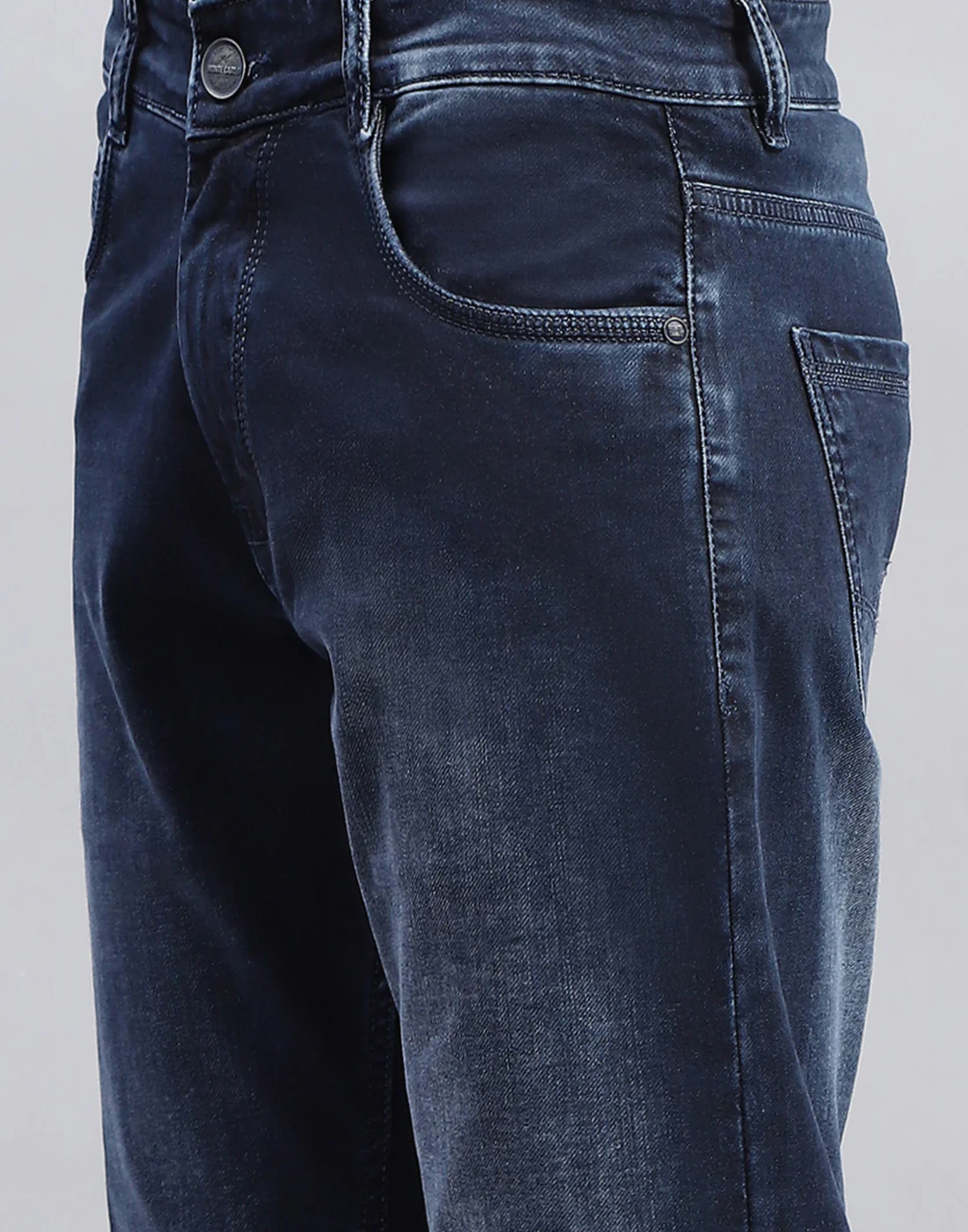 Men Blue Light Wash Straight Fit Denim - Image 6