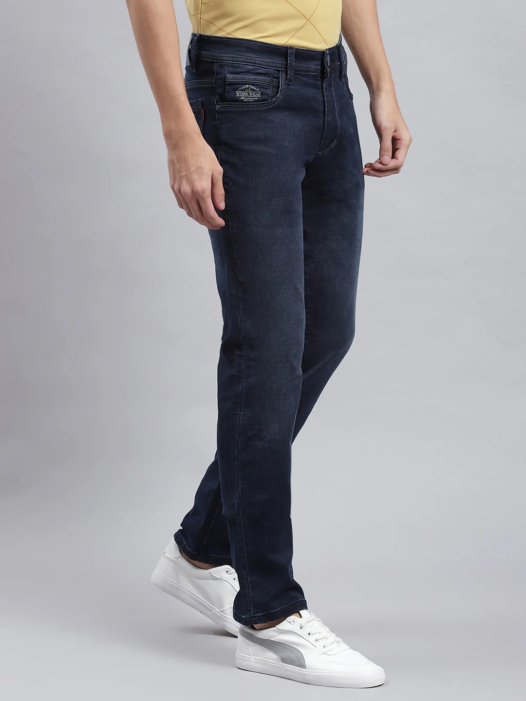 Men Blue Narrow Fit Denim - Image 3