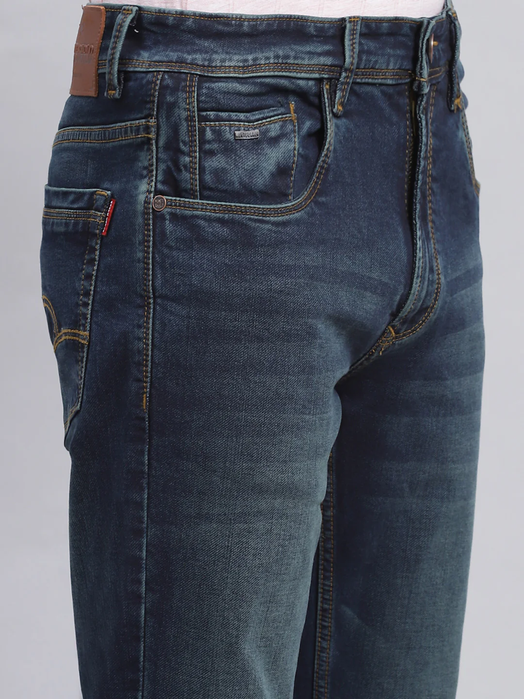 Men Blue Narrow Fit Denim - Image 6