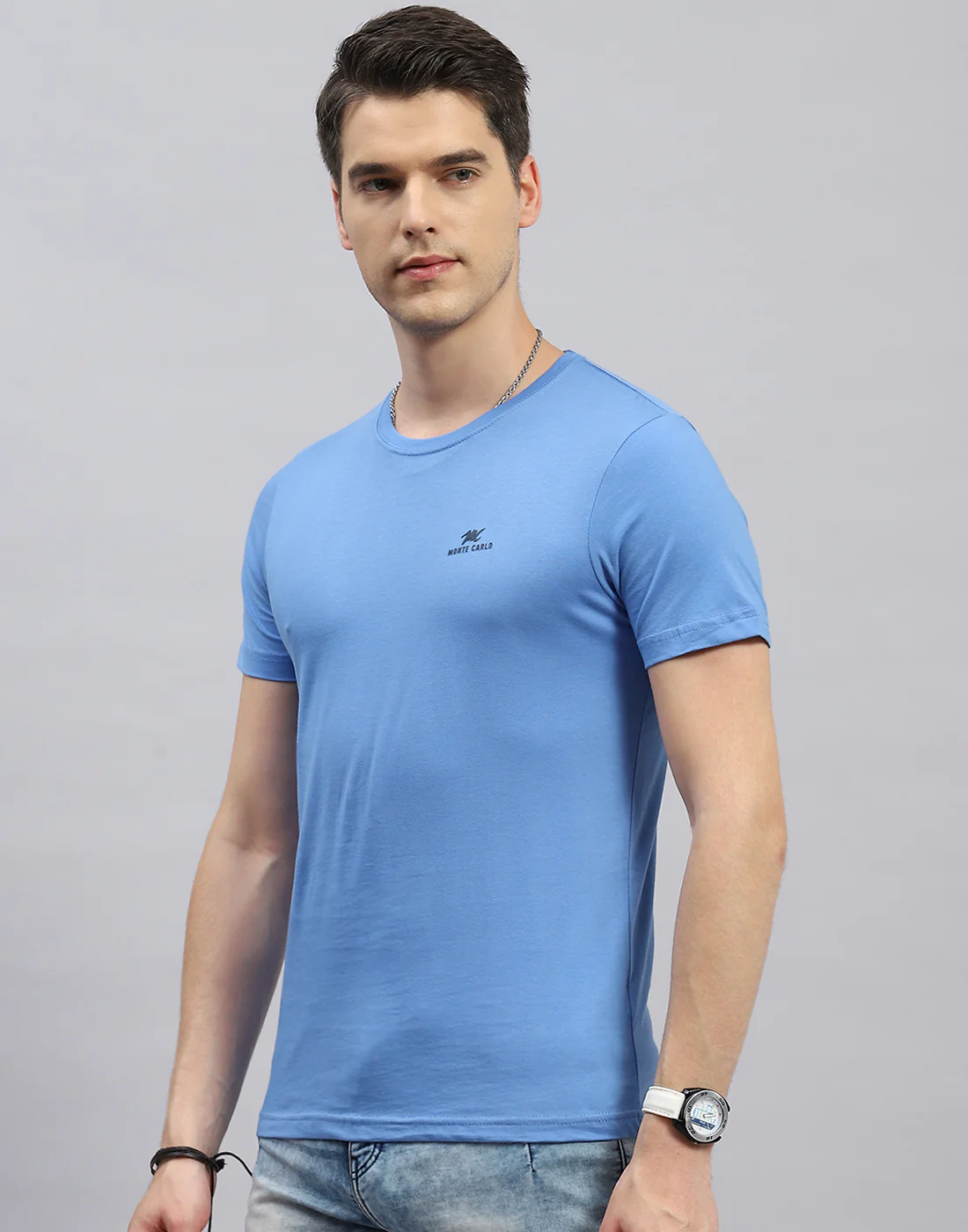 Men Blue, Navy Blue & Teal Blue Solid Round Neck Half Sleeve T-Shirt (Pack of 3) - Image 11