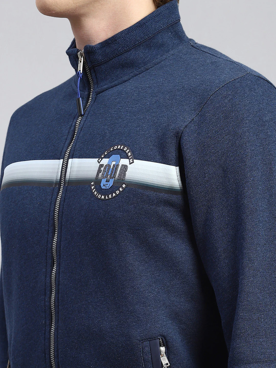 Men Blue Plain Sweatshirt - Image 6