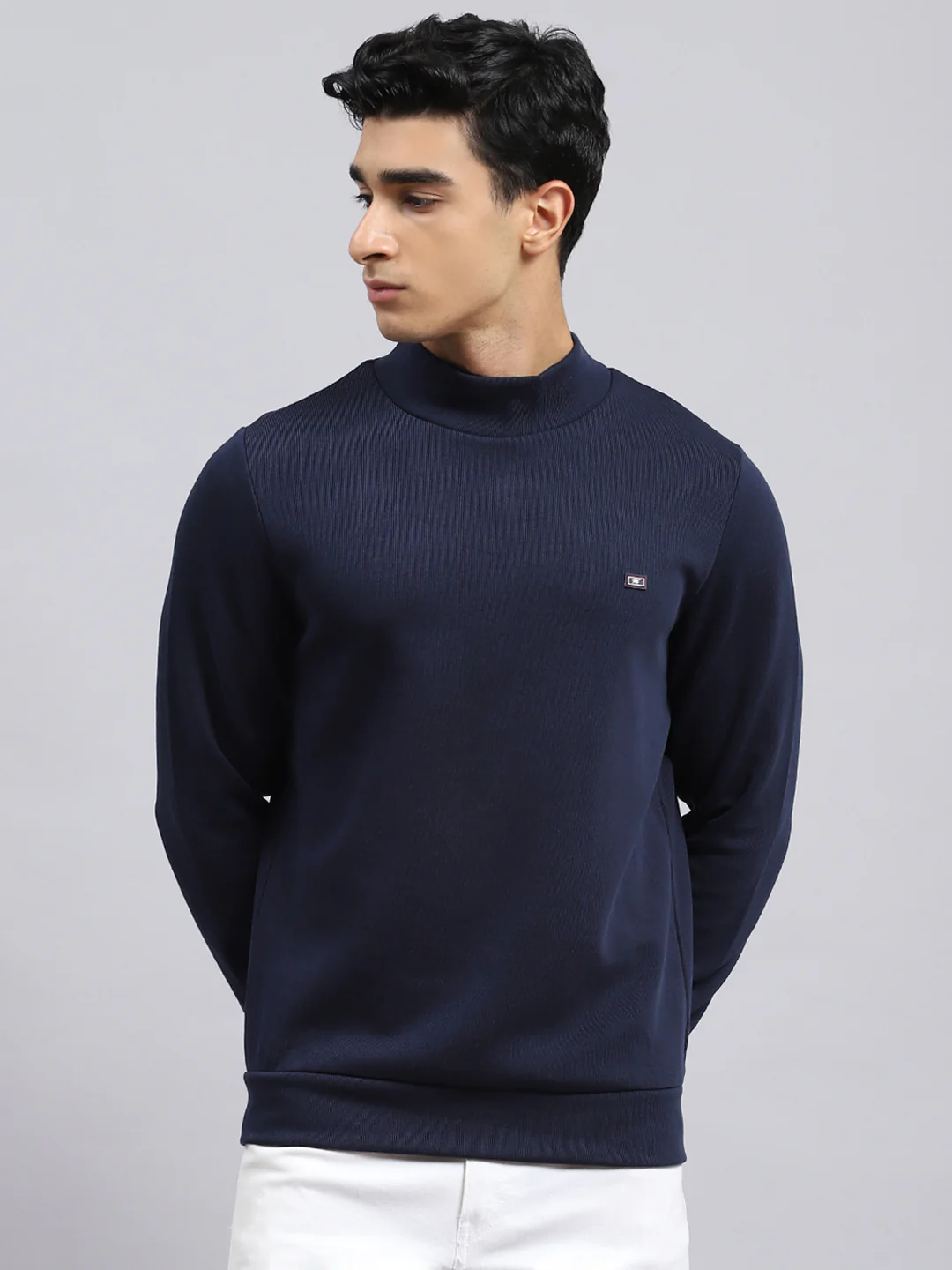 Men Blue Plain T-Shirt - Image 2