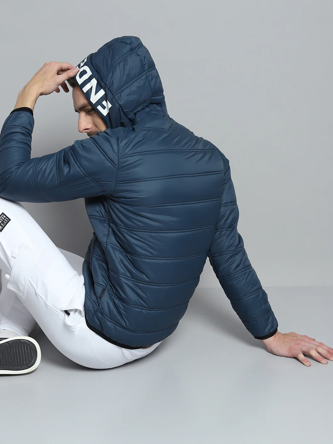 Rock.it Men Blue Printed Hooded Full Sleeve Jacket - Image 6