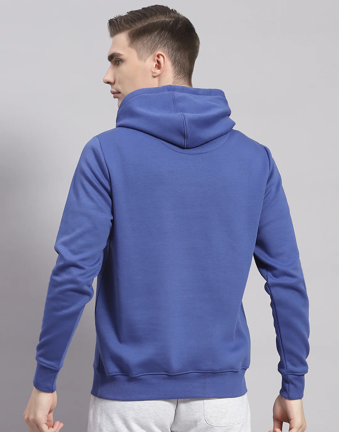 Rock.it Men Blue Printed Hooded Full Sleeve Sweatshirt - Image 6