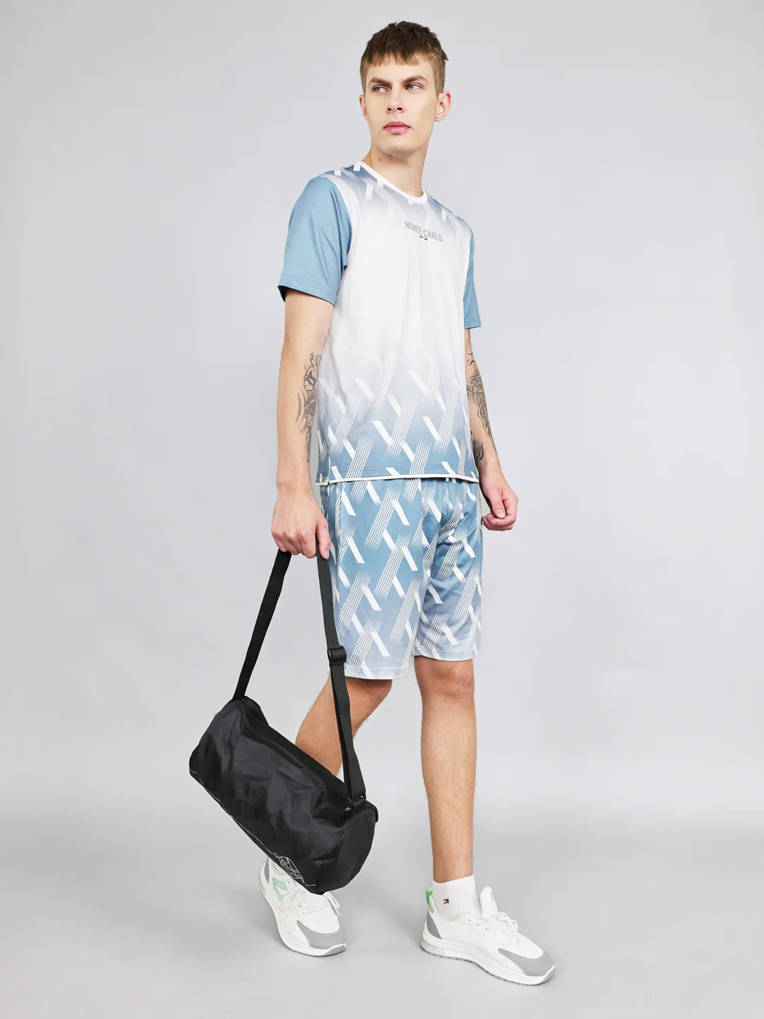 Men Blue Printed Regular Fit Bermuda Set - Image 7