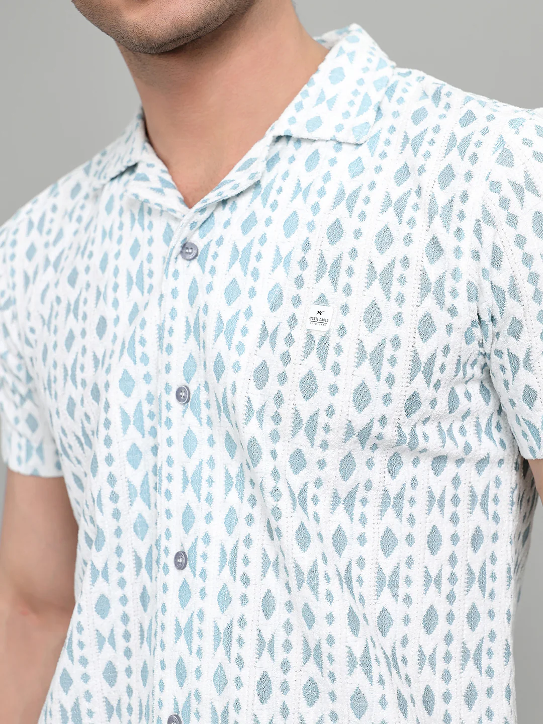 Men Blue Printed Regular Fit Bermuda Set - Image 5