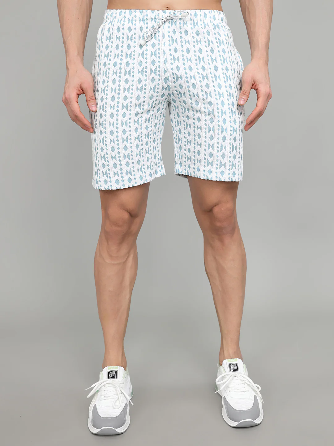 Men Blue Printed Regular Fit Bermuda Set - Image 6