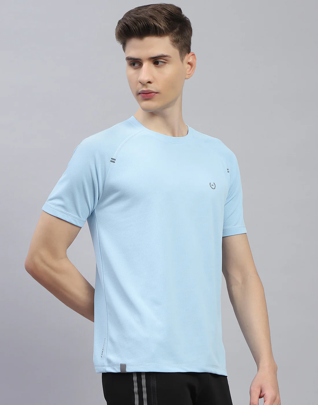 Men Blue Printed Round Neck Half Sleeve T-Shirt - Image 5