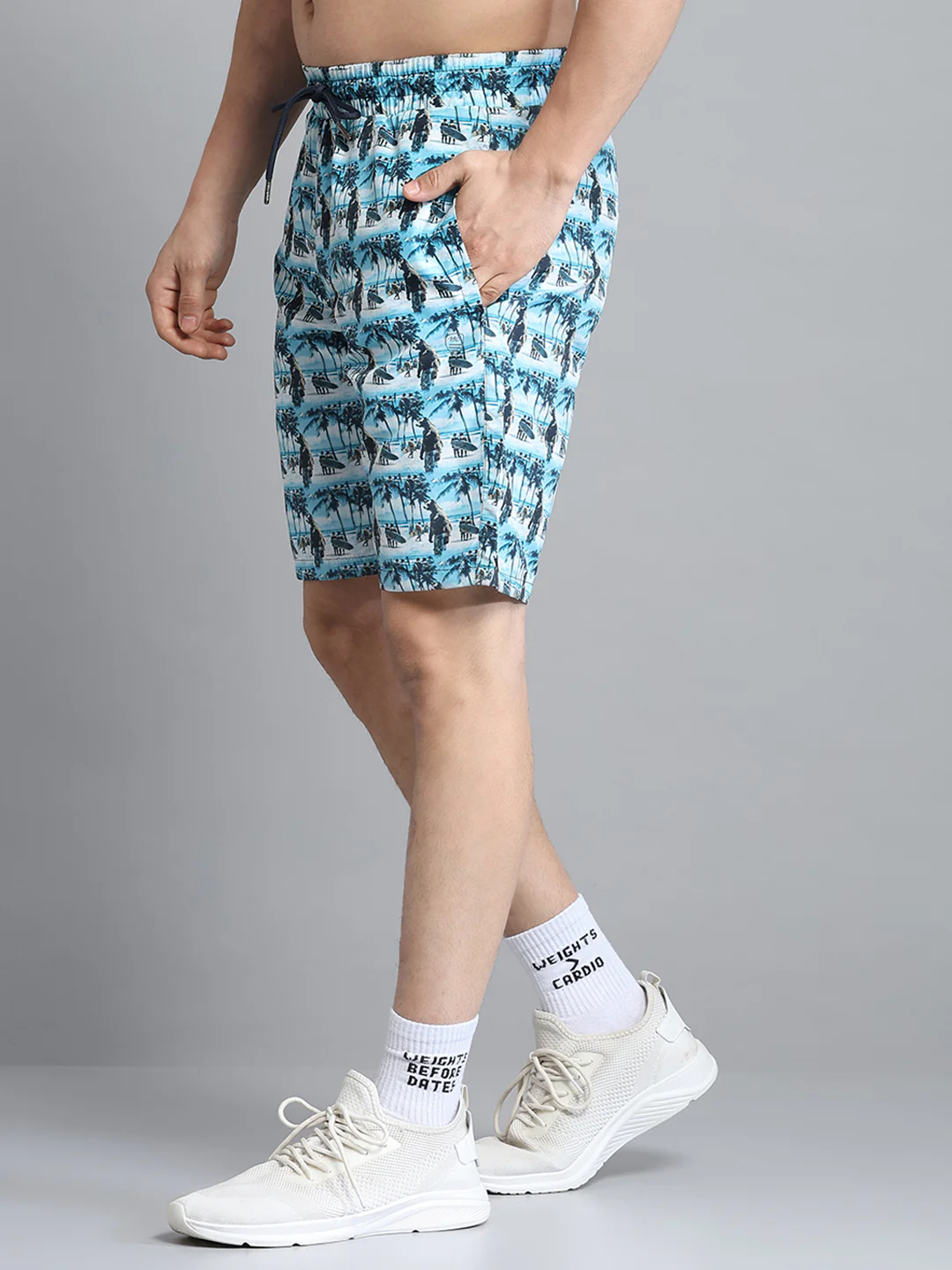 Men Blue Printed Short - Image 3