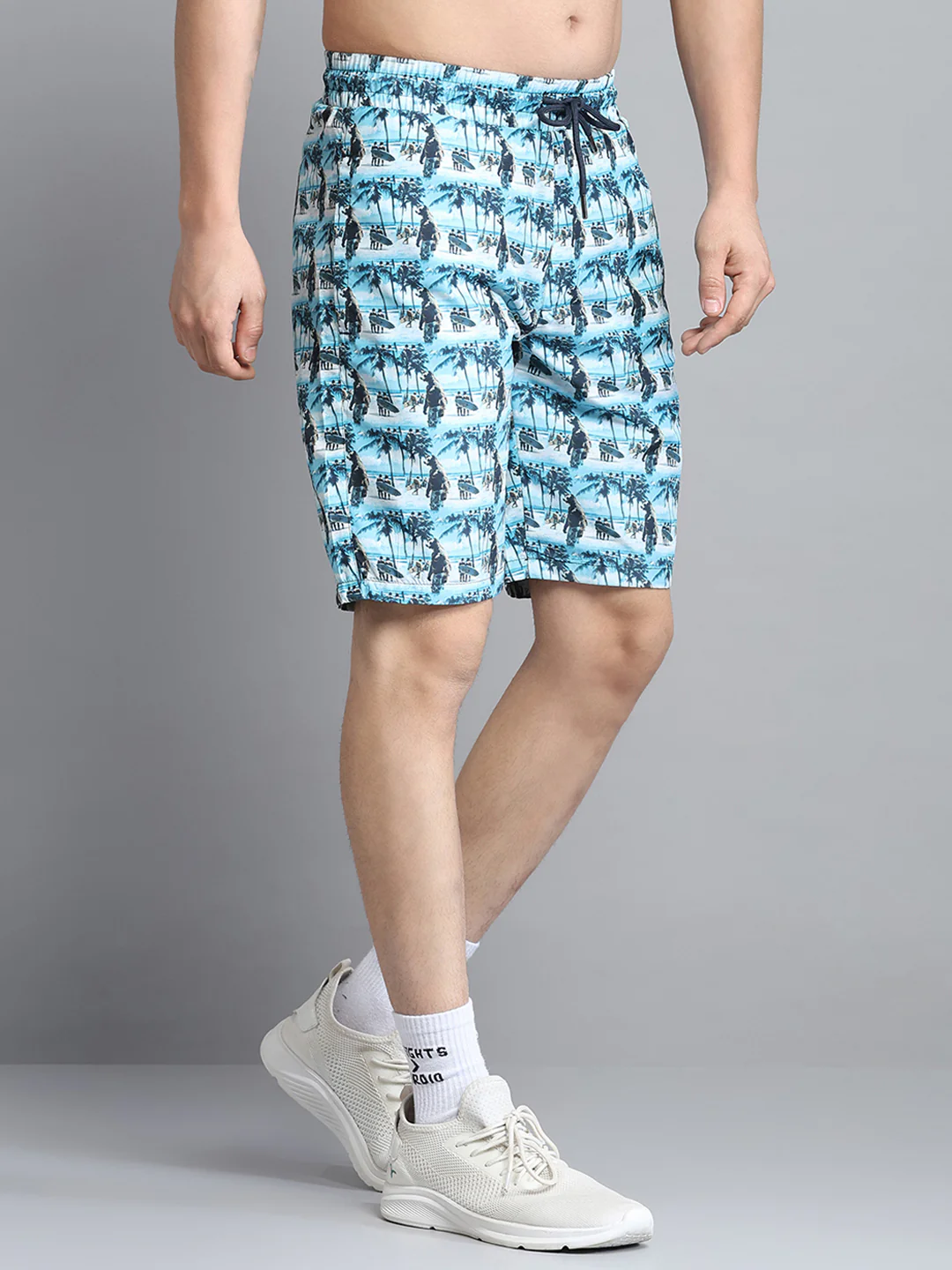 Men Blue Printed Short - Image 4